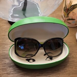 Kate Spade Black Sunglasses with Green Case